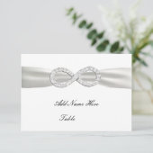 Tafelkaart Diamond Infinity White Bruiloft Kaart (Staand voorkant)