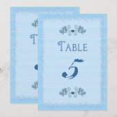 TAFELKAART - ELEGANT BLAUW - DUBBELEZIJDIG KAART (Voorkant / Achterkant)