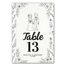 Tafelkaart Huwelijk Illustratie Fantasievol Paar