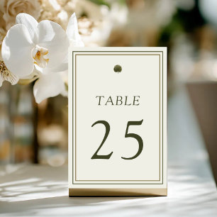 Tafelkaart 'Ivory & Gold Palm' voor huwelijksfeest Kaart