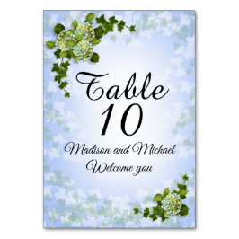 Tafelkaart lente bloemen Hydrangeas Kaart