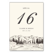 Tafelkaart met bergschets kaart (Achterkant)