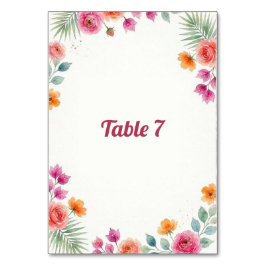 Tafelkaart met bloeiende Bougainvillea Kaart