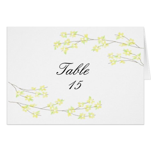 Tafelkaart met bloesem - Gele bloesem (Voorkant Horizontaal)