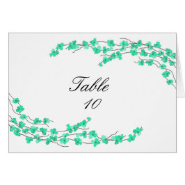 Tafelkaart met bloesems - Turquoise Bloesems