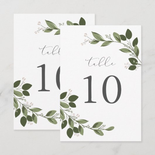 Tafelkaart met blozende takjes kaart (Voorkant / Achterkant)