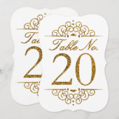 Tafelkaart met goudeffect voor bruiloft (20) kaart (Voorkant / Achterkant)