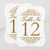 Tafelkaart met gouden glinstereffect (12) kaart (Voorkant / Achterkant)