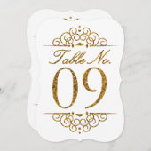 Tafelkaart met gouden glittereffect voor bruiloft  kaart (Voorkant / Achterkant)