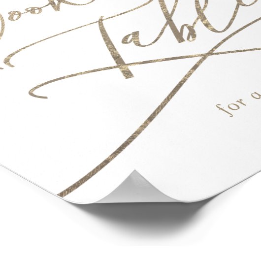 Tafelkaart met romantische gouden kalligrafie koek poster (Hoek)