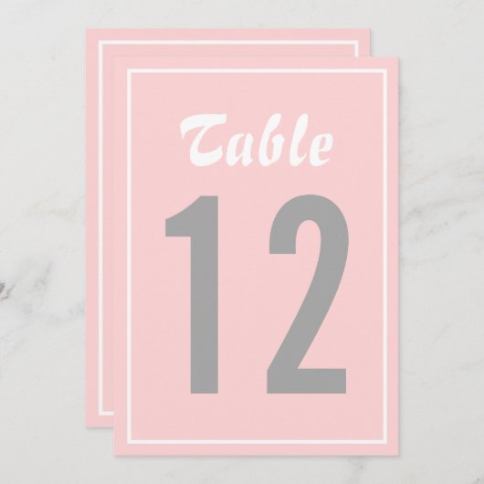 Tafelkaart met roze en grijze nautische tinten II Kaart (Voorkant / Achterkant)