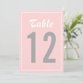 Tafelkaart met roze & grijs nautisch thema II Kaart (Staand voorkant)