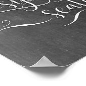 Tafelkaart met 'Slaap en neem plaats' voor de brui Poster (Hoek)