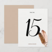 Tafelkaart met waterverf veer kaart (Voorkant / Achterkant)