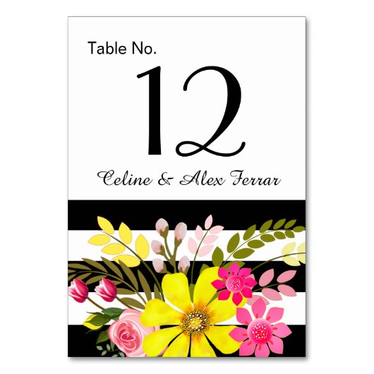 Tafelkaart met zwarte en witte strips | geel kaart (Achterkant)