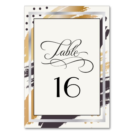 Tafelkaart | Moderne verfstreken en typografie Kaart (Voorkant)