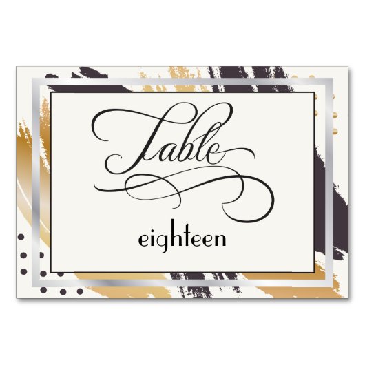 Tafelkaart | Moderne verfstreken en typografie Kaart (Voorkant)
