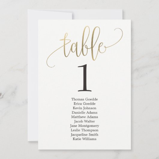 Tafelkaart Stoelindeling Leuk Schrift Kaart (Voorkant)