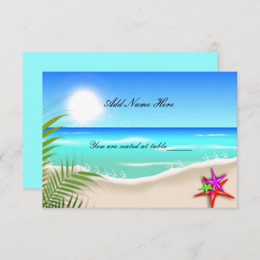 Tafelkaart Strand Met Kleurrijke Zeesterren Kaart (Voorkant / Achterkant)