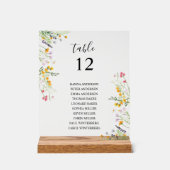 Tafelkaart tafelnaamkaartje met wilde bloemen acryl bord (Voorkant)