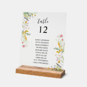 Tafelkaart tafelnaamkaartje met wilde bloemen acryl bord (Hoek)