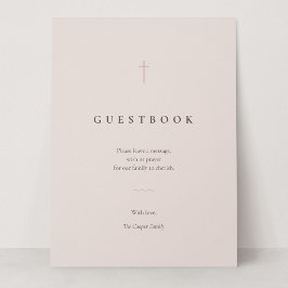 Tafelkaart voor gastboek 'Grace Blush Minimal Cros