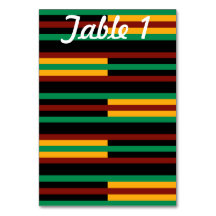 Tafelkaart voor Kente Strepen Bruiloftsreceptie