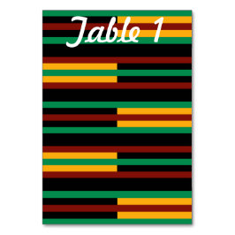 Tafelkaart voor Kente Strepen Bruiloftsreceptie Kaart