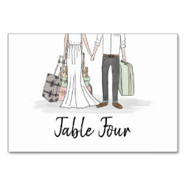 Tafelkaart voor stuurbruiloft kaart