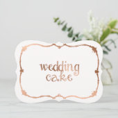 Tafelkaart voor trouwtaart met zoete roze gouden e kaart (Staand voorkant)