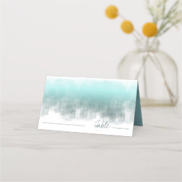 Tafelkaart Watercolor Reflections Teal ID774 Plaatskaartje
