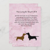 Tafelkaarten voor het huwelijksverhaal van Dachshu Kaart (Voorkant / Achterkant)