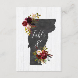 Tafelkaarten voor huwelijkslocatie in Vermont Kaart