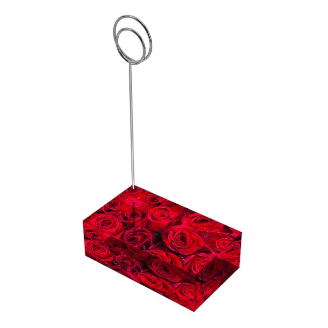 Tafelkaarthouder-rode rozen tafelnummer houder (Hoek)