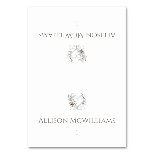 Tafelkaartjes bruiloft--Moderne bloemen met een ha Kaart (Voorkant)