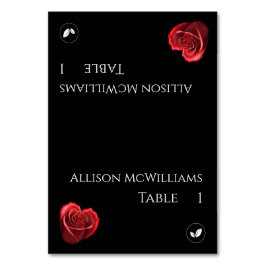 Tafelkaartjes bruiloft-Vegetarisch-Hartvormige roo Kaart