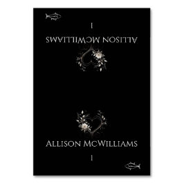 Tafelkaartjes bruiloft - Vis icoon - Bloemen met e Kaart