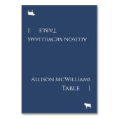 Tafelkaartjes bruiloft - Vlees icoon - Blauw en Wi Kaart (Voorkant)