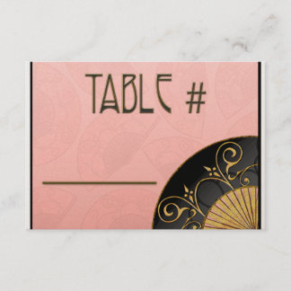 Tafelkaartjes Fan Elegant (Roze) Kaart