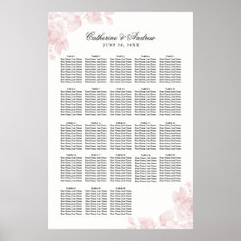 Tafelkaartjes met bloemen voor 20 zitplaatsen voor poster