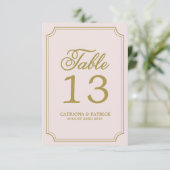 Tafelkaartjes met Blush & Gold speelse script Kaart (Staand voorkant)