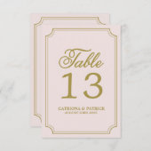 Tafelkaartjes met Blush & Gold Whimsical Script Kaart (Voorkant / Achterkant)