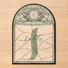 Tafelkaartjes met effect van gebrandschilderd glas acryl uitnodigingen