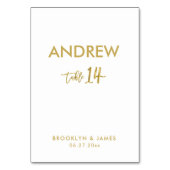 Tafelkaartjes met goud folie-effect Tafel 14 Kaart (Achterkant)