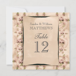 Tafelkaartjes met Vintage Roos Ontwerp Kaart