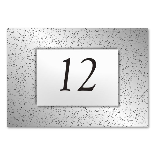 Tafelkaartjes met zilveren glitter kaart (Achterkant)