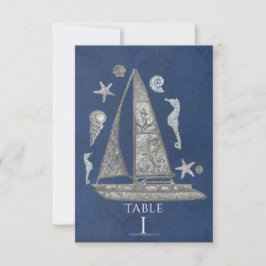 Tafelkaartjes Nautisch Zilver Boot & Strand Kaart