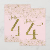 Tafelkaartjes Roze Goud Glitters Kleurnummer 4 Kaart (Voorkant / Achterkant)