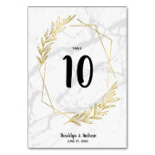 Tafelkaartjes voor de bruiloft met marmer- en goud kaart (Voorkant)