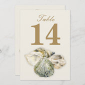 Tafelkaartjes voor een zeeschelp bruiloft kaart (Voorkant / Achterkant)